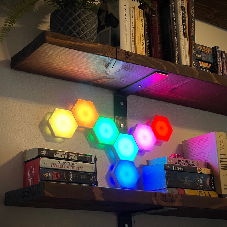 Honeycomb Geometric LED Wall Panels – RGB White+Color (6/8-Pack)